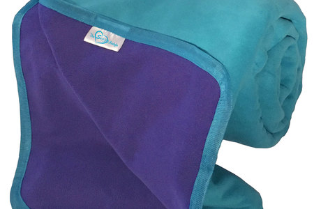 Rolled up Throws of Passion Blanket Purple/Turquoise