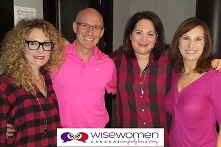 Carol and David with Wise Women Lisa and Liz with logo