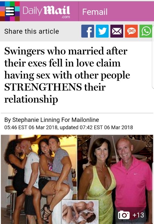 Daily Mail Article March 6, 2018 - Swingers Who Married...
