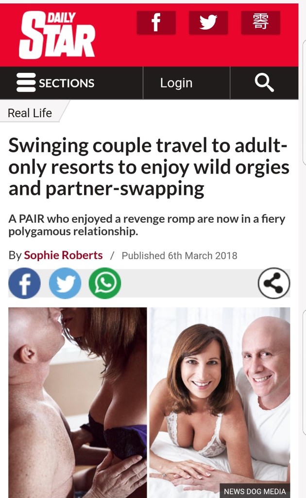 Daily Star Article March 6, 2018 - Swinger Couple