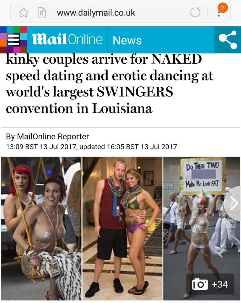 Daily Mail Article July 13, 2018 - Kinky couples...